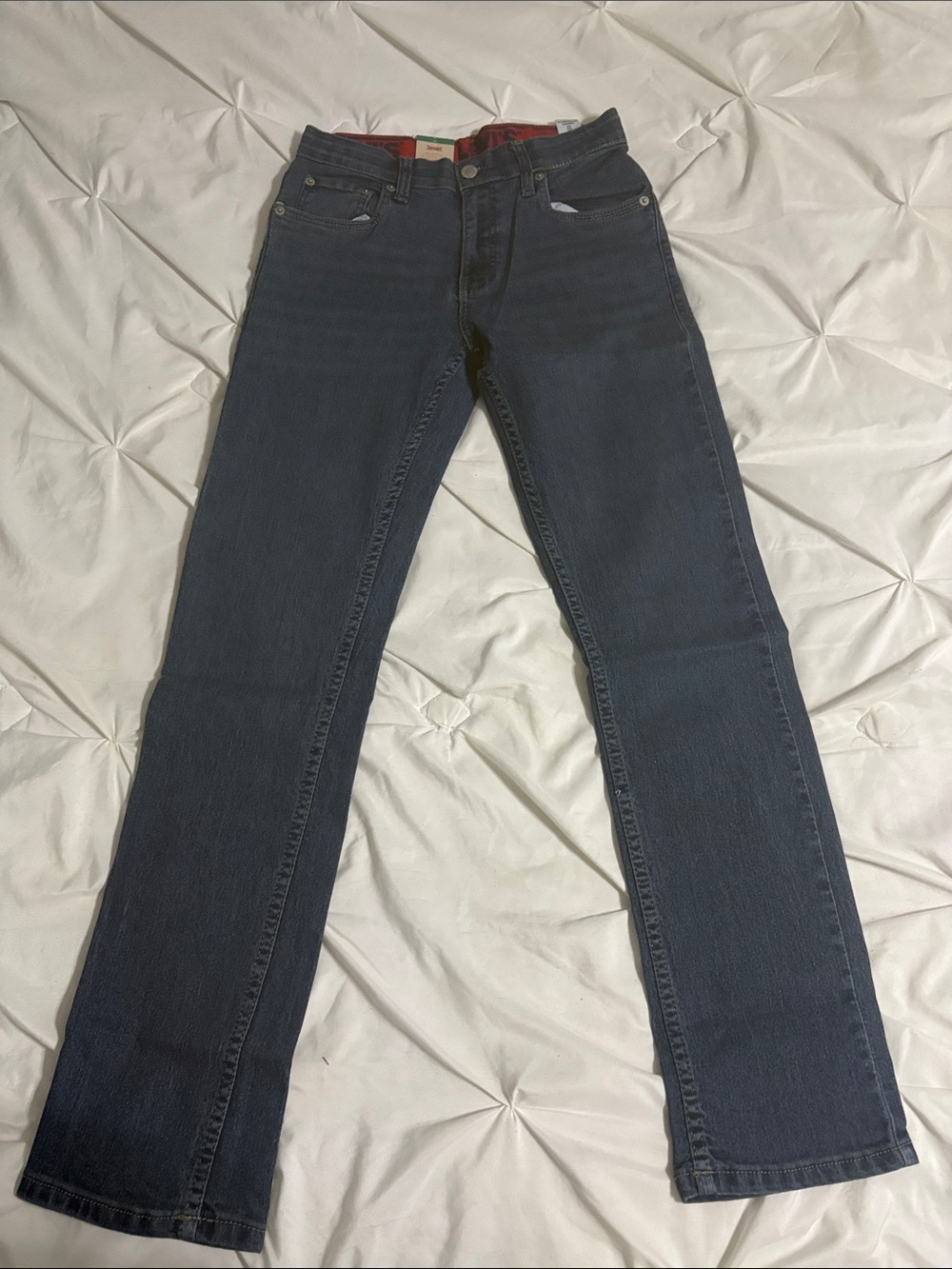 Boys 511 slim Levi's Dark Indigo Straight Leg Jeans with Red Waistband Detail